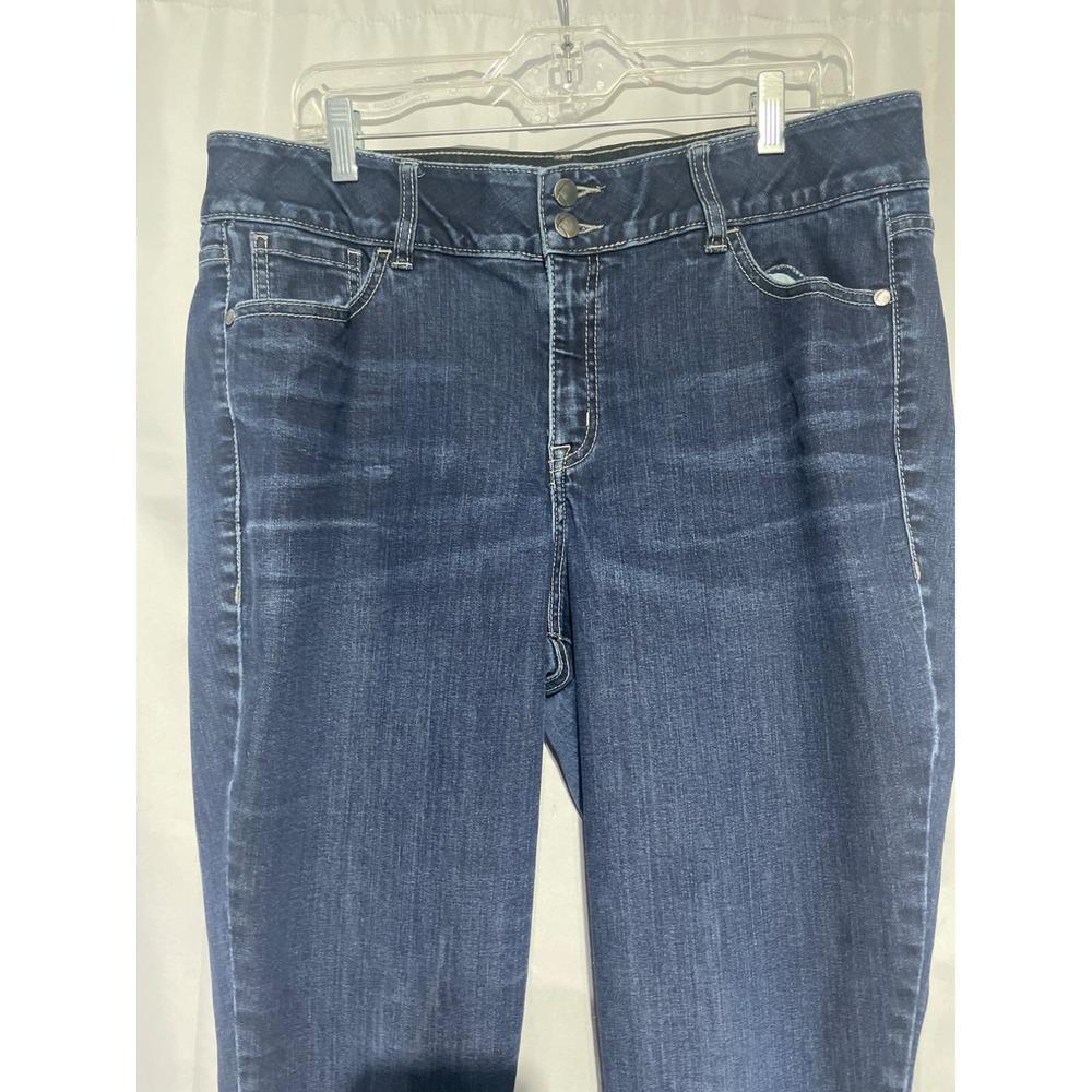 Lane Bryant Womens 16 Regular Dark Wash Skinny Jeans Blue Stretch Denim Pants - Picture 2 of 5